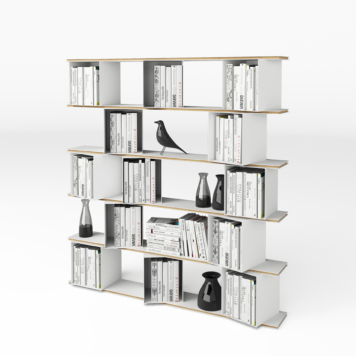 Hive bookshelf produced by Domitalia.