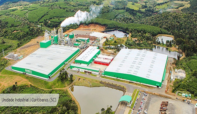 Aerial view of the plant in Curitibanos, Brasil.