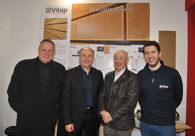 From left, Franco Tanzini/CEO, Massimo Bussagli/Sales Manager, Sergio Annibaldi/Sales Agent, and Mattia Chesi/Technician. Photo Datalignum