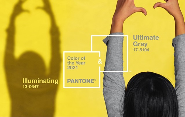 THE COLOR OF THE YEAR 2021: PANTONE 17-5104 ULTIMATE GRAY + 13-0647 ILLUMINATING