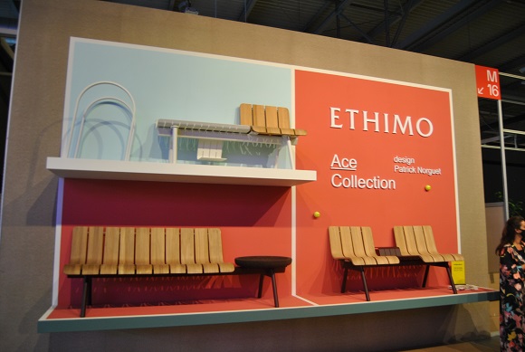 The Ethimo's booth at Supersalone 2021. Photo Datalignum