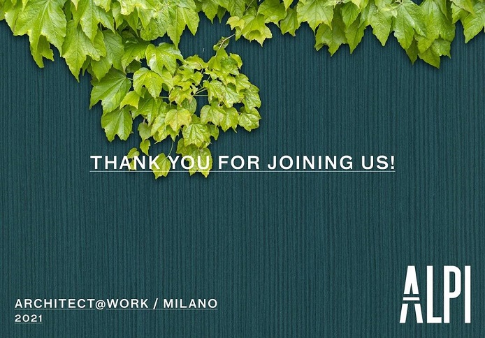 ALPI_ITALY EXHIBITED AT ARCHITECT@WORK MILAN